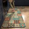 Plaid Kitchen Floor Mat Non-slip and Oil-proof Scrubbable Leave-in Foot Mat Diatom Mud Kitchen Floor Mat Water-absorbing and Anti-dirty Carpet