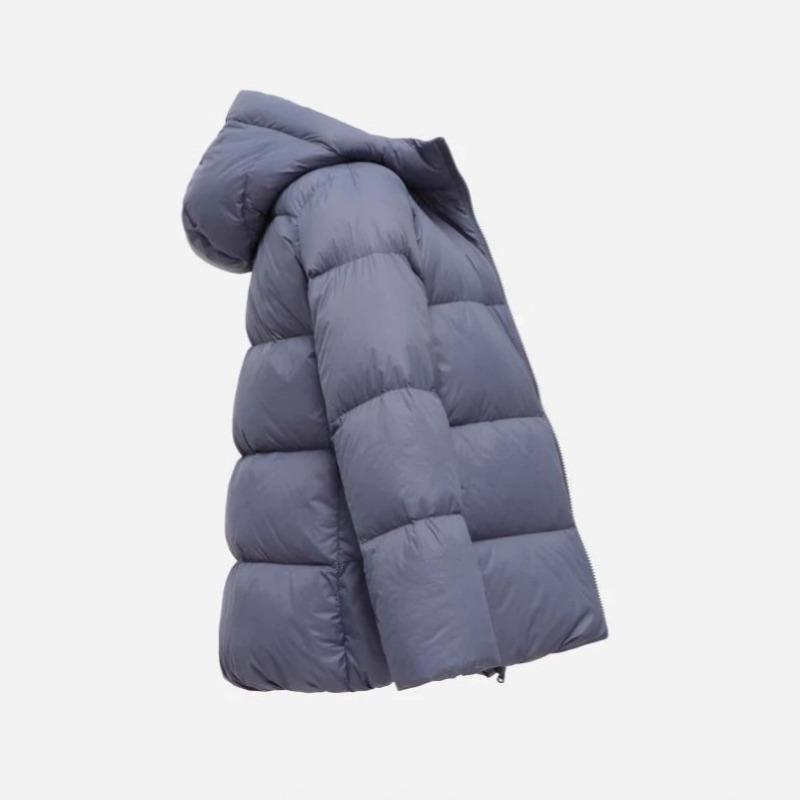 Autumn and winter light down jacket women's white duck down short thickened bread jacket loose hooded jacket