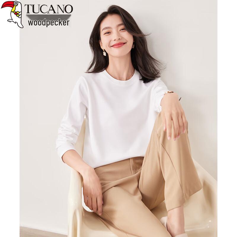 Woodpecker Women's Pure Cotton Long-Sleeve Round Neck T-Shirt