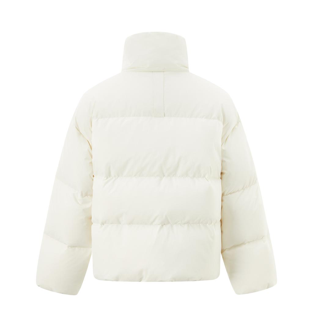 Li-Ning Hot Pot Down Jacket Series Water-Resistant Stand Collar Letter Print Warm Casual Versatile Zipper Short Winter Down Jacket AYMU478-1