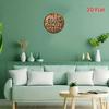 Vintage Metal Wall Art God's Country Round Sign with Cross Leaf Motifs 7.8x7.8 Inch Rustic Indoor Outdoor Decor for Home Cafe Garden