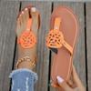 Women's Buckle Decor Thong Sandals, Slip On Soft Sole Lightweight Flat Casual Slides, Non-slip Summer Beach Slides