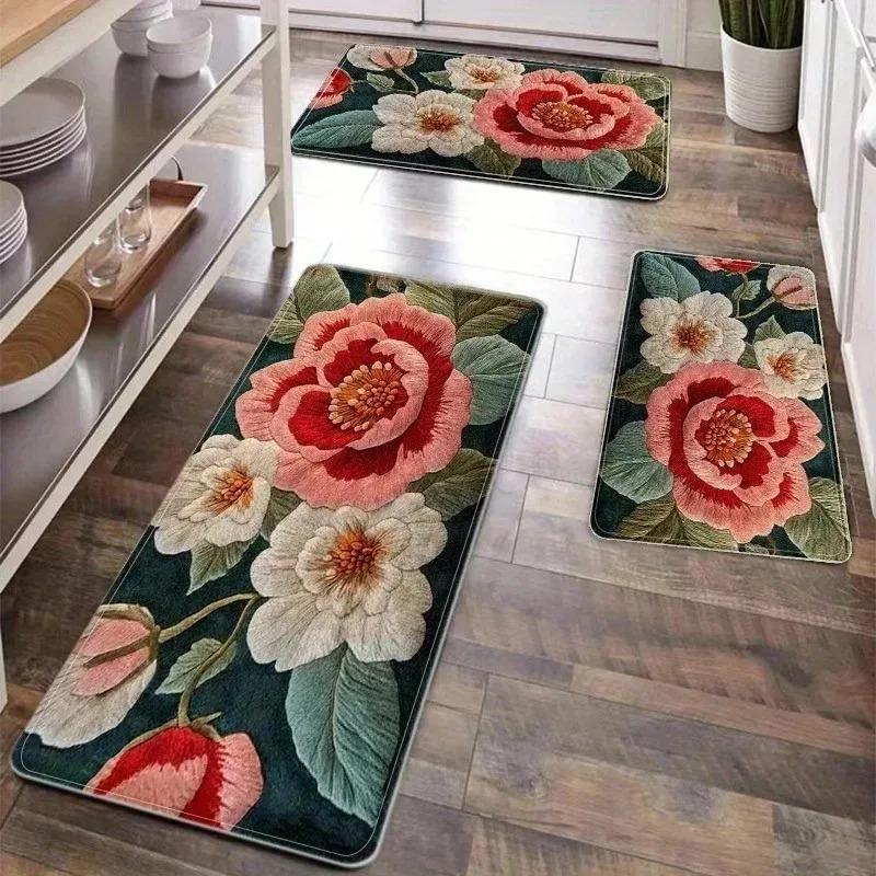 1PC Rainbow Cats Kitchen Rugs Non-Slip Home Door Mats Pop Design Bathroom Rugs Bath Mat Carpet for Home Sink Laundry Decor