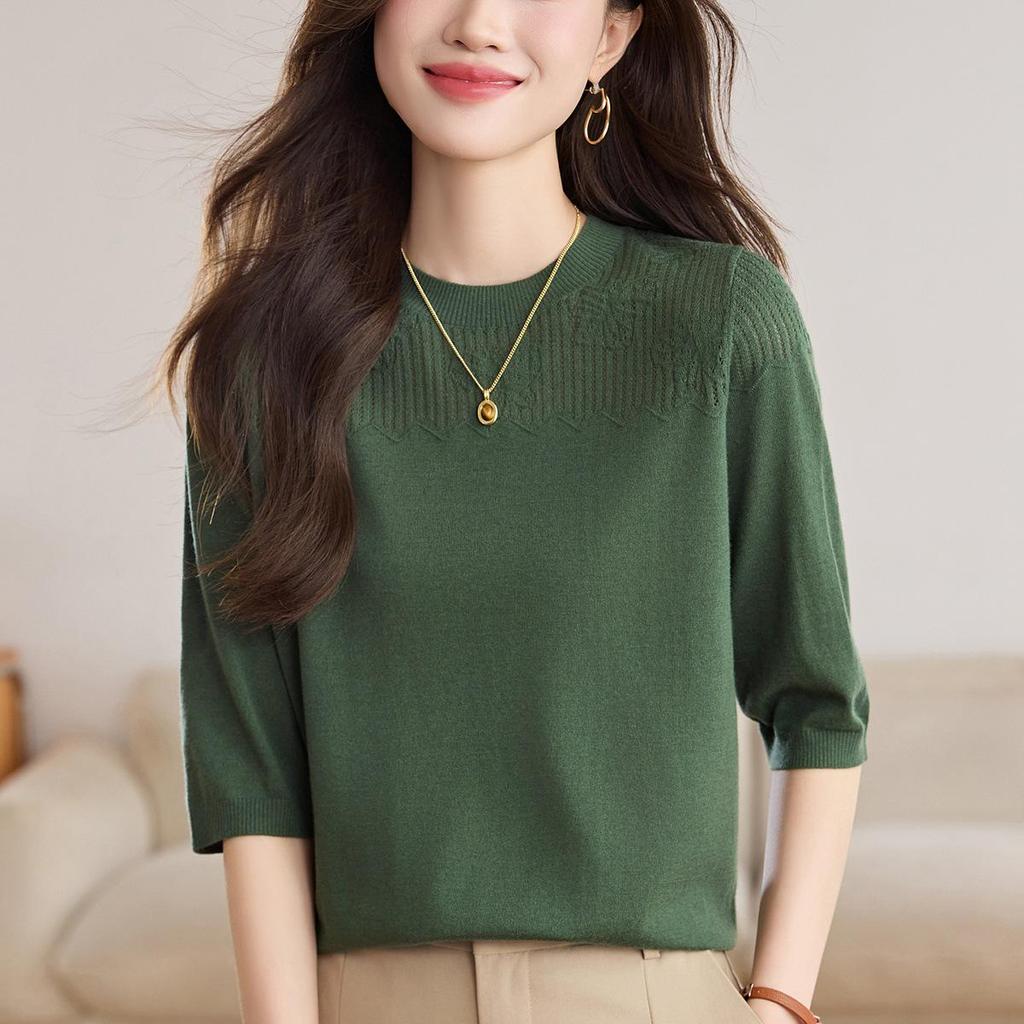 2025 Damkofta i högkvalitativ ull med sjuärm - Perfekt för vår, höst, vinter