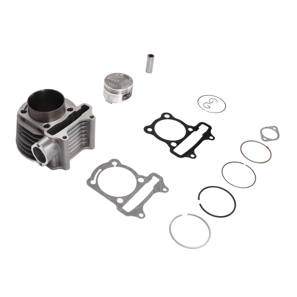 Motor Topplockssats med Kolv Packning Fjäder Cylinder Ombyggnadsmonteringssats Aluminiumlegering för GY6 150cc Skoter