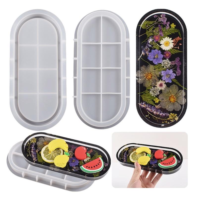 Resin Coaster Molds Oval Shaped Silicone Coaster Resin Moulds Cup Pads Molds Silicone Material for Epoxy Resin Casting