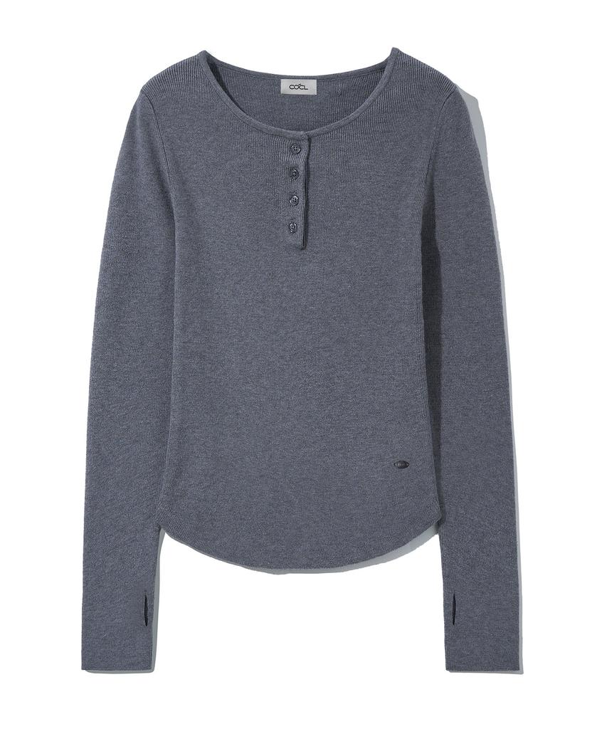 Keoseuteomeokeullagumeon Slim Henley Neck Ribbed Knit 6 Color Cowkt004