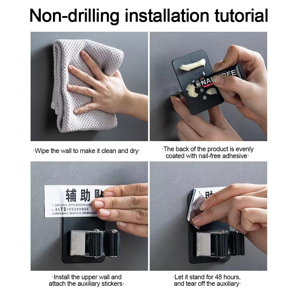 Adhesive Wall Clip Adhesive Wall Clip Kitchen Organizer Mop Holder Rack