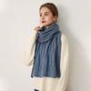 Autumn and winter imitation cashmere solid color knitted scarf for women, thickened warm wool scarf for women, minimalist style scarf for women