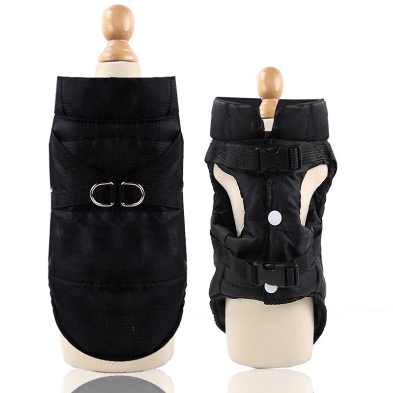 Winter Dog Clothes with Harness Waterproof Warm Pet Dogs Jacket Vest For Puppy Kitten Clothing Schnauzer Chihuahua Yorkies Coat