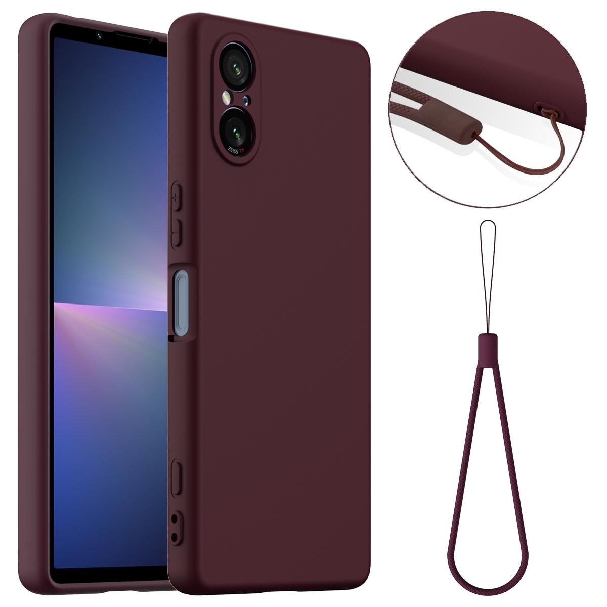 

Для Sony Xperia 5 V Магнітний чохол Рідкий силіконовий чохол для телефону з ремінцем C