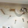 1 Pieza Árbol para Gatos Montado en la Pared Puente de Escalada para Gatos con Rascador y Hamaca para Gatos Escalera de Sisal para Jugar y Descansar Gatitos