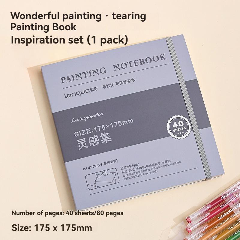 1PC Tearable Drawing Notebook Wonderful Drawing Fishbook Markpen Sketching Watercolor Notebook Thick Acrylic Cardboard Handbook