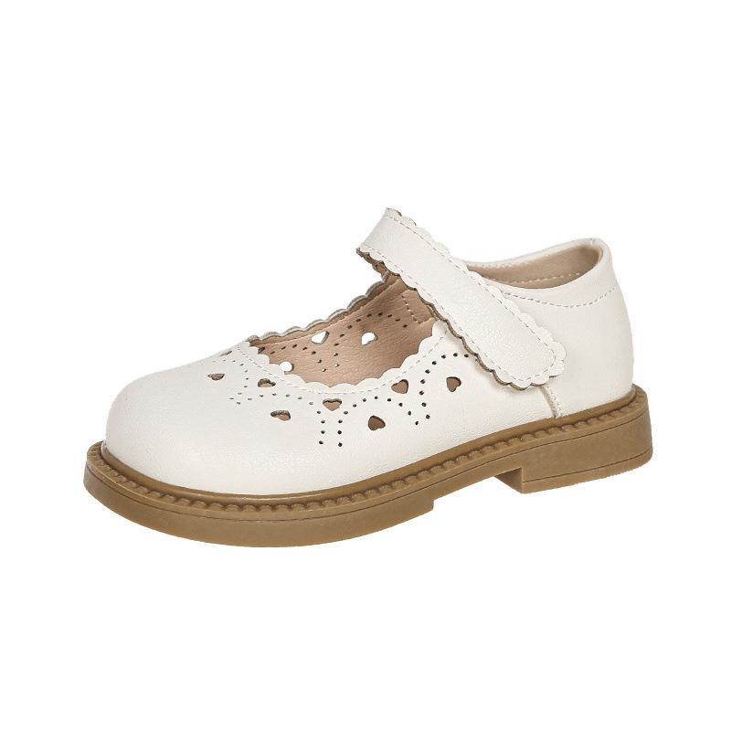 Girls Shoes Princess Shoes 2025 Spring and Autumn New Soft-soled Little Girl Single Shoes Hollow Leather Shoes Small Medium and Large Children's Shoes