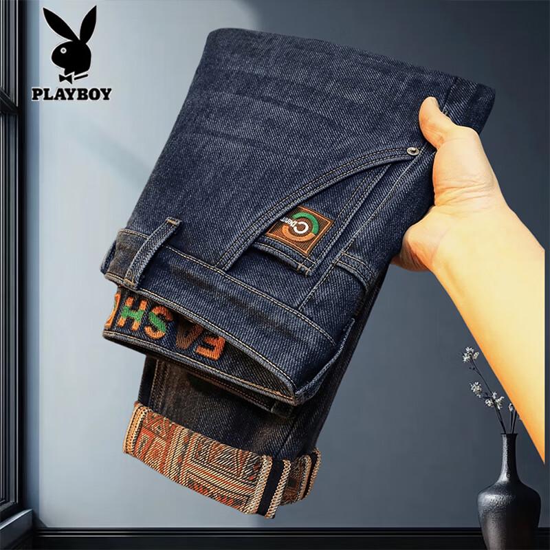 

Playboy Men s Straight Fit Stretch Denim Jeans 30