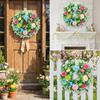 Spring Wreaths For Front Door Artificial Eggs Flowers Spring Garland 13.78inch Artificial Farmhouse Easter Wreath For Home