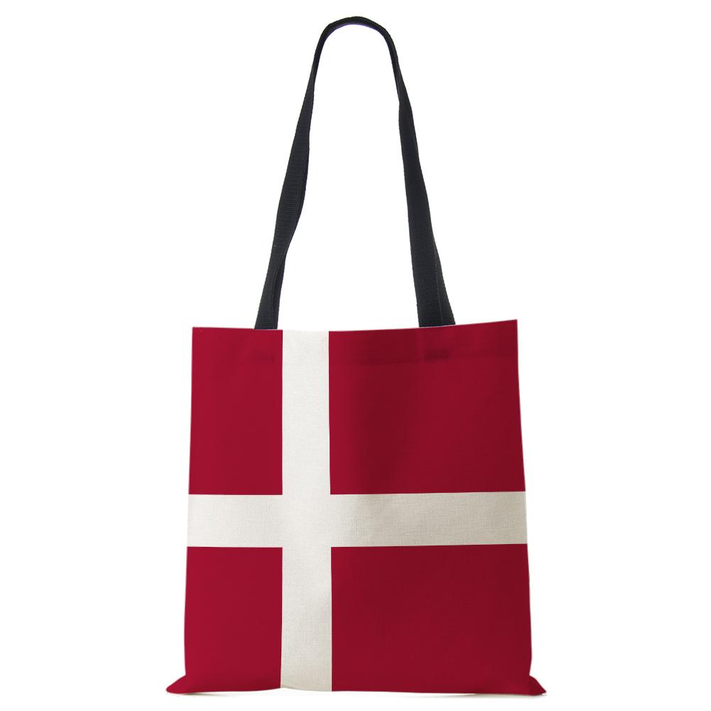 World Cup Flag Women Handbag Linen Totes Casual Traveling Beach Gift Bags CLE