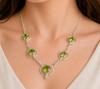 Peridot Gemstone Silver Necklace 16-18" , 925 Sterling Silver Handmade Jewelry, Partywear Necklace, Peridot Necklace Gift For Women RN-2-6
