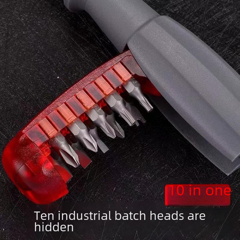 10-in-1 Multi-Angle Ratchet Screwdriver Set with Cross, Flat, and Specialty Heads