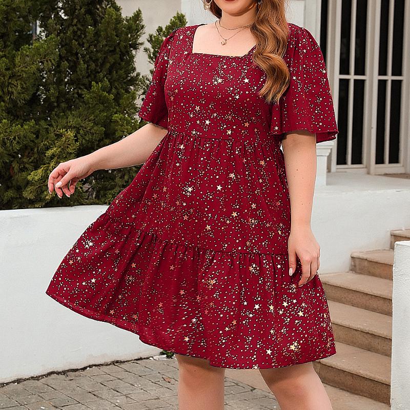 

GMXIA Плюс Размер Женские Горячие Золотые Печатные Повседневные Свободные Платья Коктейльные Вечерние Элегантные Платья XXXXL красный