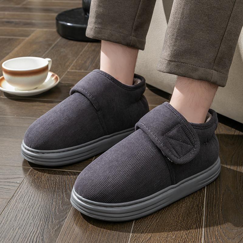 Men's cotton shoes winter bag heel non-slip velvet thickened cold-proof high-top warm elderly cotton slippers men's outer wear