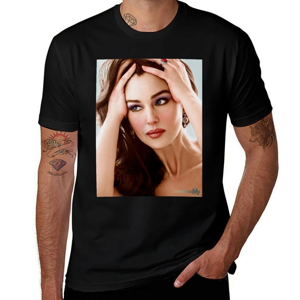 Monica Bellucci T-Shirt Man T Shirt Cotton Men T Shirt Cotton 100% Anime T Shirts for Man T-Shirt