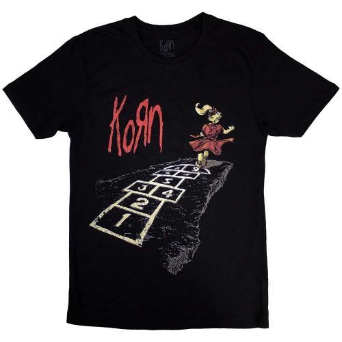 Korn Unisex-T-Shirt „Follow The Leader Hopscotch“ mit Rückenaufdruck für Erwachsene