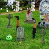 Scary Halloween Garden Arragement Pumpkin Spider Halloween Inserts Skull Tomb Horror Zombie Hands Halloween Cosplay Props