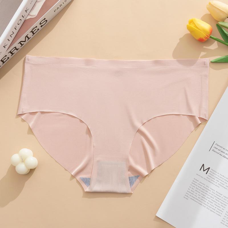 2025 Seamless Ice Silk Quick-Dry Triangle Panties - Women's Solid Color Spring Style Underwear