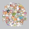 Cute Japanese Animal Squad Journal Stickers - 50 Sheets of Puppy & Rabbit Cartoon Designs for Creative Decoration