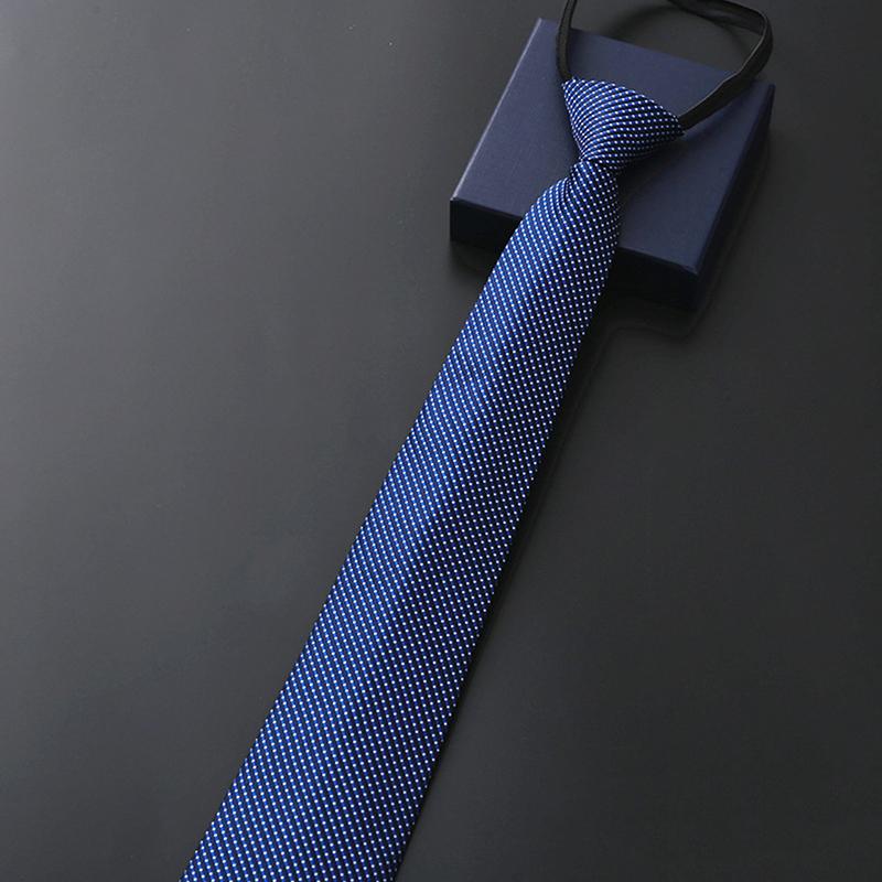 Elegant 8Cm Lazy Ties Blue Black Red Striped Men Shirt Business Dress Zipper Tie Neckties Accessories Wedding Groom