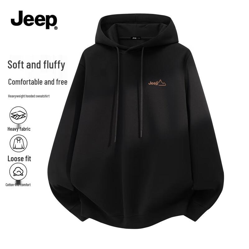 JEEP Men's Loose Fit Heavyweight Hoodie