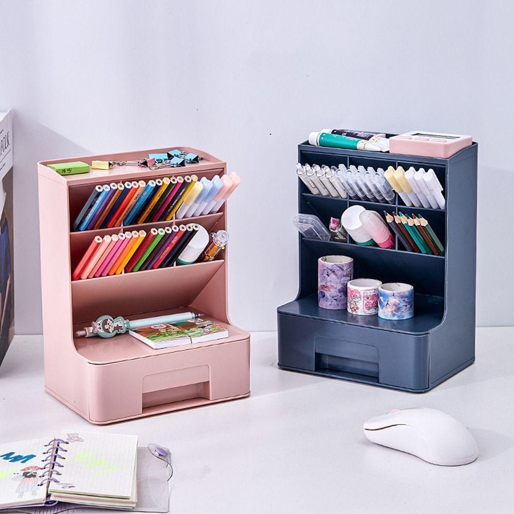 6-Grid Desktop Storage Drawers Oblique Insertion Stationary Organizer  Office Supplies