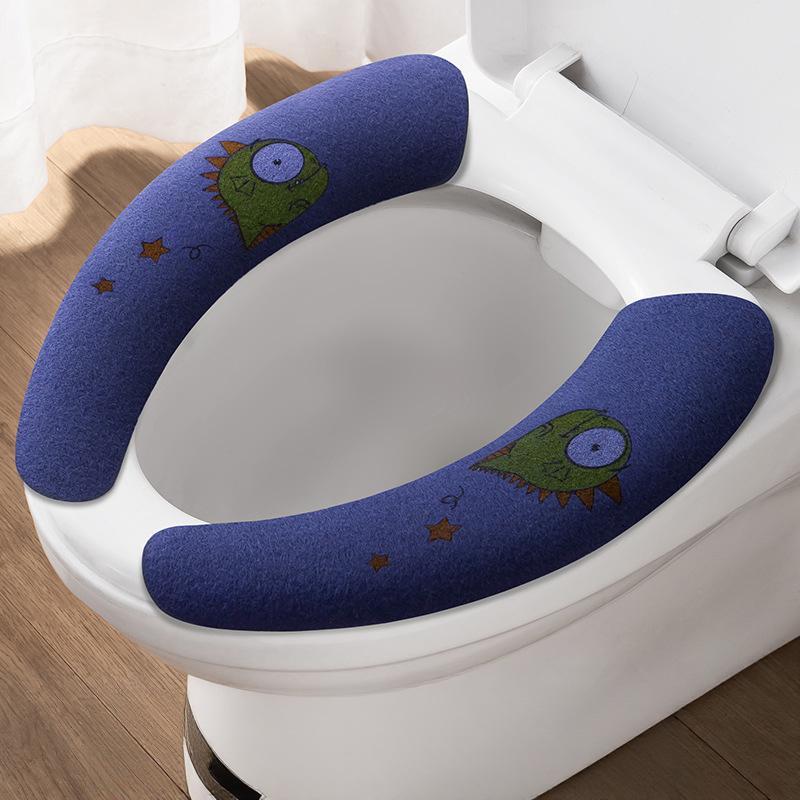 Universal Toilet Seat Cover Cartoon Toilet Sticker Toilet Sticky Seat Cushion Wash Bathroom Heater Seat Cover Cushion Cushion