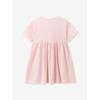 New Foreign Trade Style Children's Clothing, Girls' Cartoon Cat Print Dress, Summer Short-Sleeved Waist-Cinching Pink Princess Dress