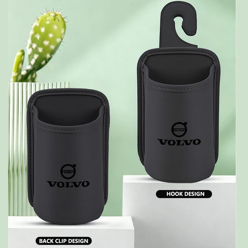 Leather Car Seat Cup Holder Hang Drink Storage Box Accessorie For Volvo V40 V60 C30 C70 S60 S80 S90 XC40 XC60 XC70 XC90 T6