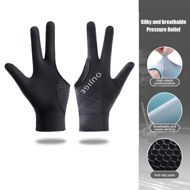 3 Finger Single Pool Gloves Non-Slip Soft Billiards Gloves Breathable Wear-Resistant Cue Action Gloves Billiards Accessories For