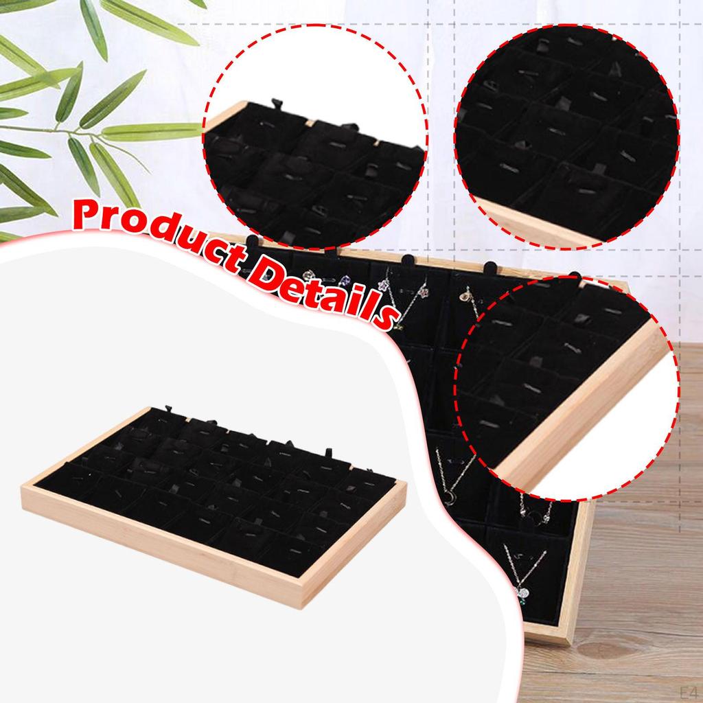 Jewelry Display Tray Holder Organizer Earrings 24 Individual Compartment Multipurpose Gifts Sturdy