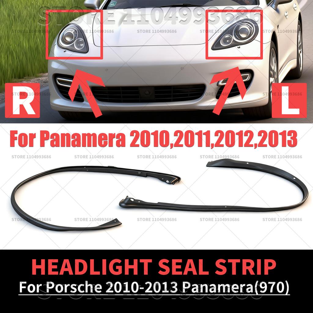 For Porsche 2010 2011 2012 2013 Panamera 4S Turbo S GTS (970) Car Headlight Rubber Sealing Strip Trim Headlamp Decorative Strip
