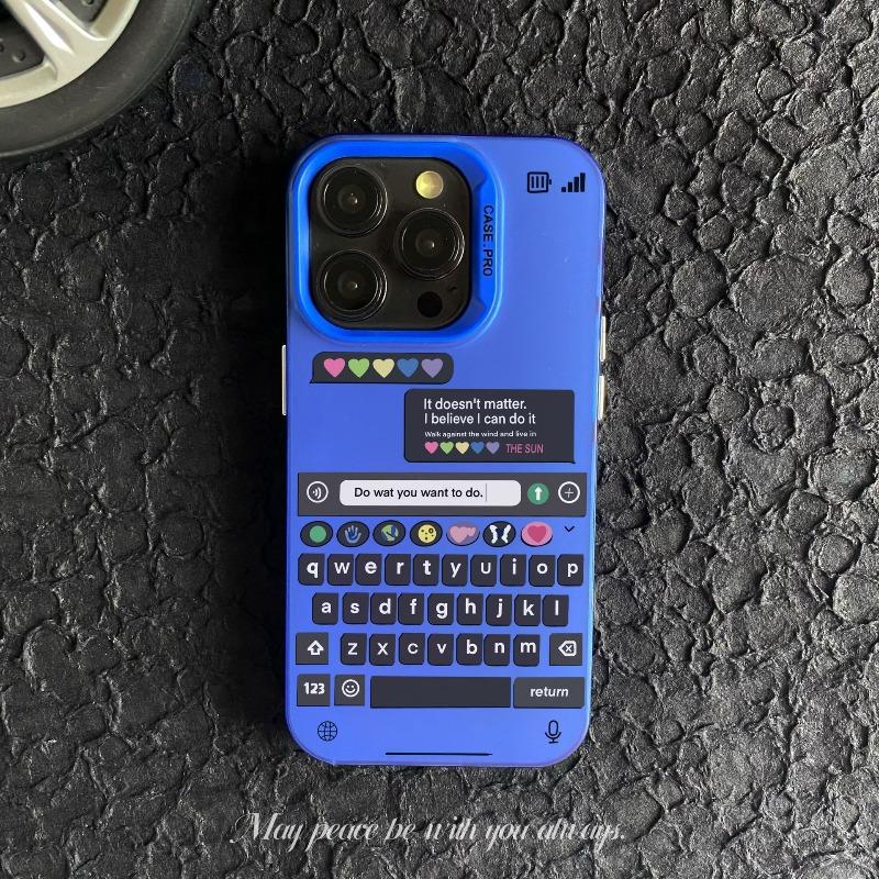 Farbiges Sier Doppelschicht-Case für Iphone 16 15 14 13 12 Pro Max Besprühte Hartschale Tastatur Handyhülle Coole Rückseiten-Cases