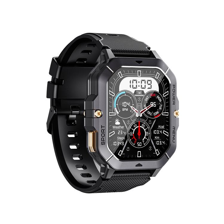 C28 Smartwatch: Outdoor Three-Proof, 3ATM Waterproof, 2.0" HD Screen, Call, Blood Pressure & Oxygen Monitoring