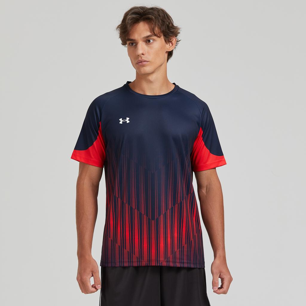 Under Armour Simple Logo Print Fitness Running Cycling Crew Neck Short Sleeve T-Shirt Unisex Tops Navy-Blue 24500507-409