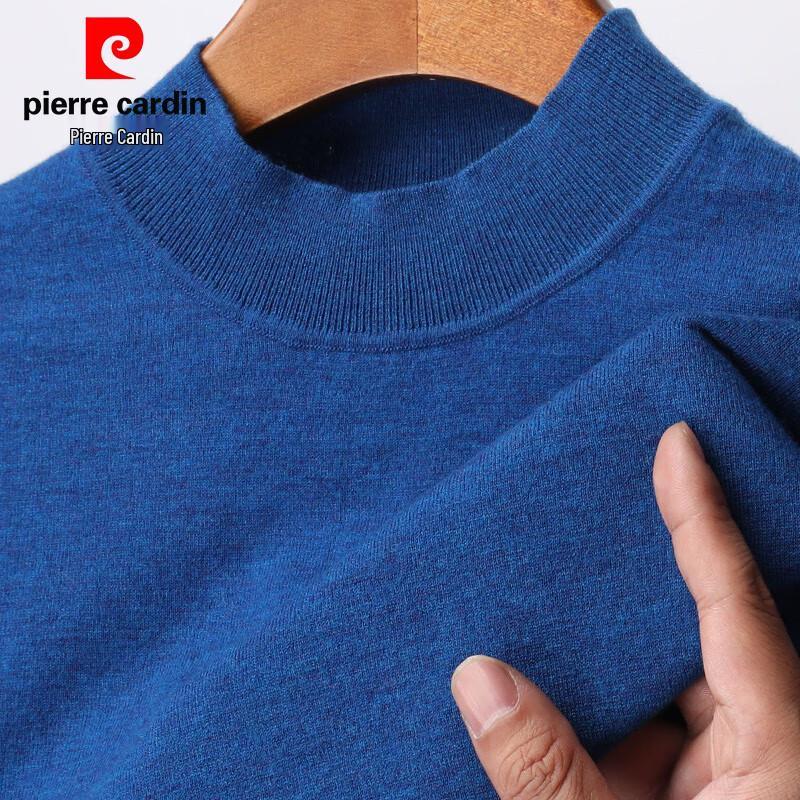Pierre Cardin Men's 100% Wool Short Sleeve Semi-Turtleneck Sweater
