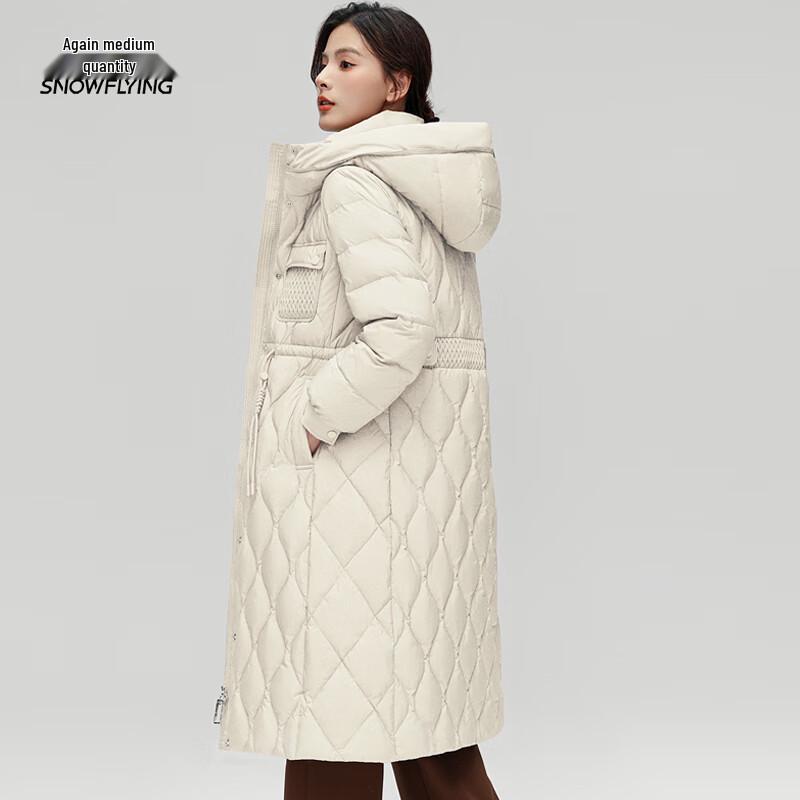 

Xuezf Женский длинный пуховик с капюшоном до колена M