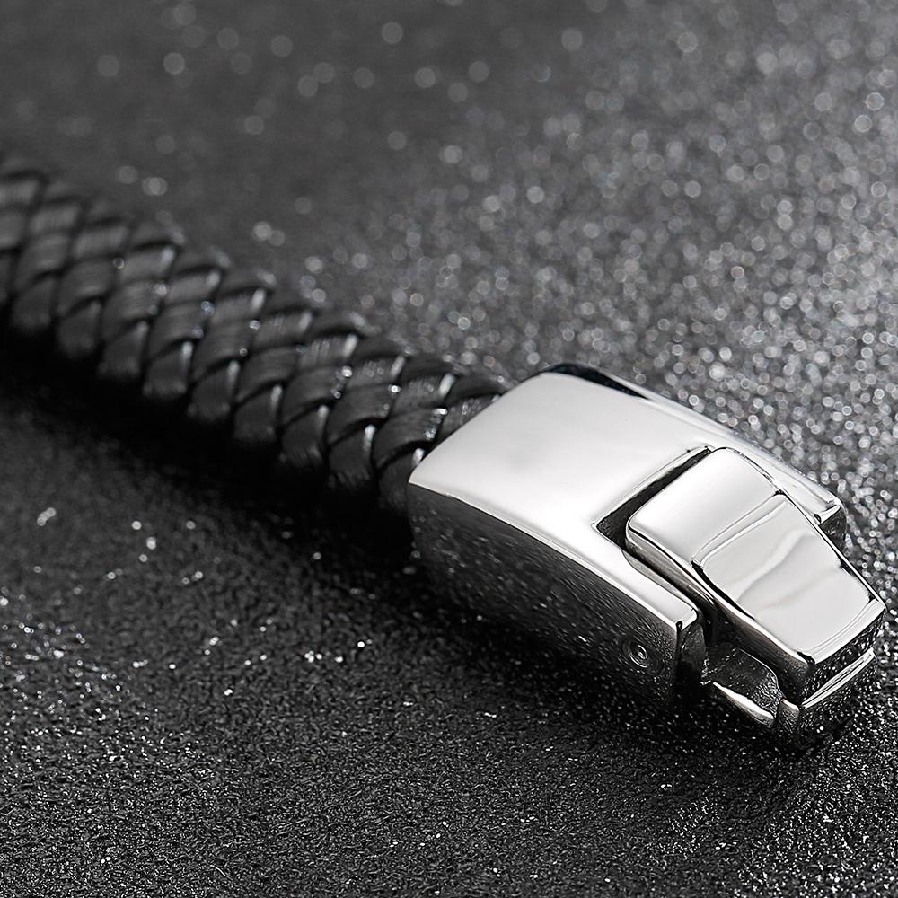 Gotiska Djursmycken 316L Rostfritt Stål Kung Lejonhuvud Armband för Män Herr Flätat Läder Manschett Wrap Armband Armband