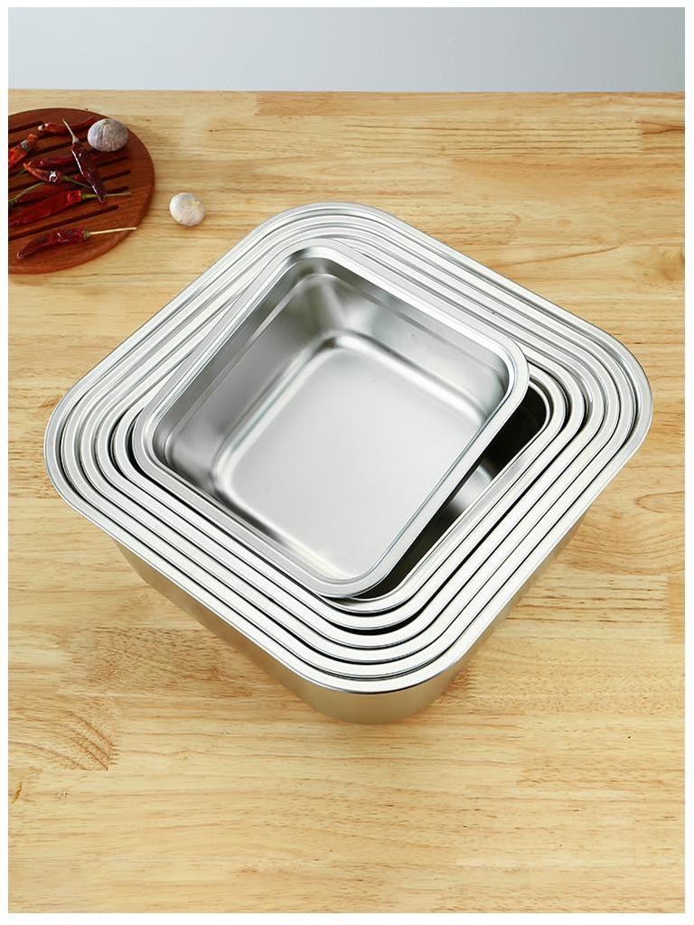 304 Stainless Steel Deep Perforated Colander Basin - Square Drip Basket for Straining & Washing Vegetables/Oil/Braised Dishes