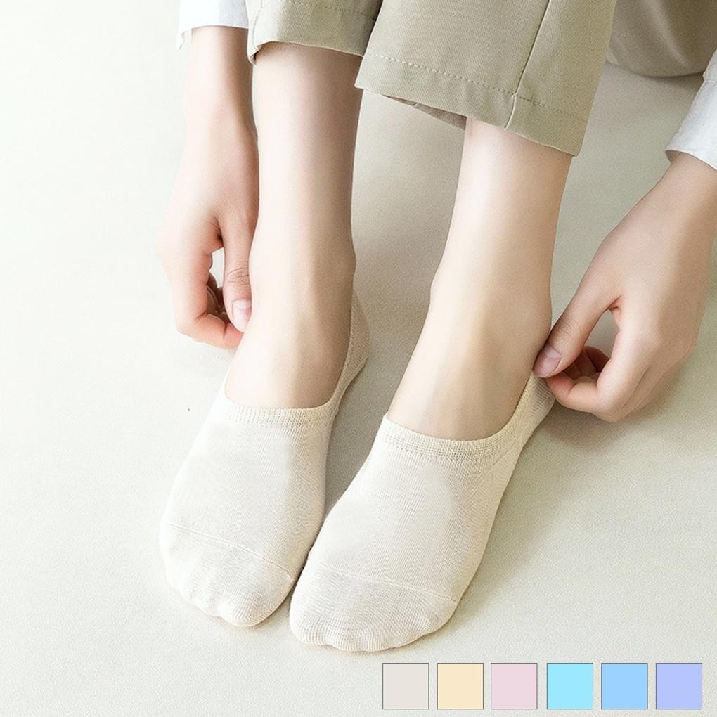 6 Pairs of Women's Non-Slip Pastel Socks/Fake Socks