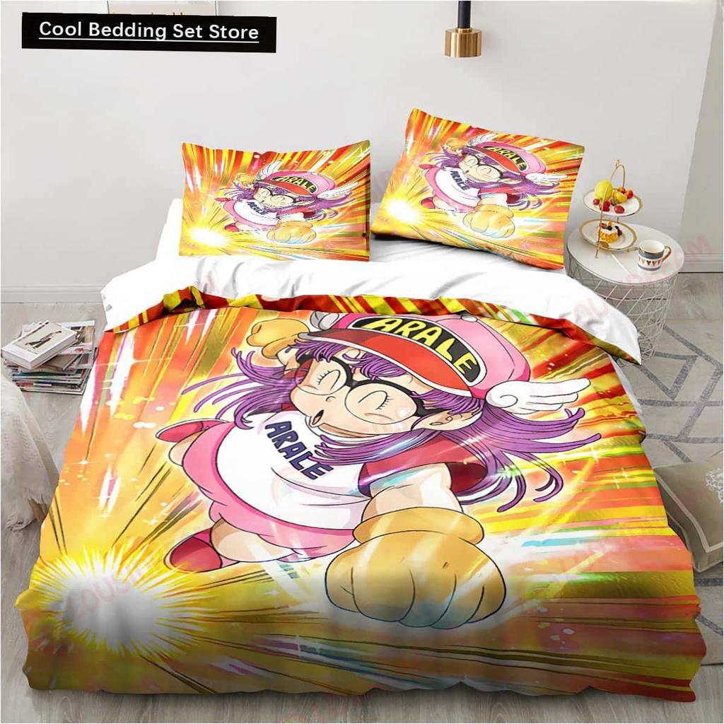 3D Cartoon DR S-Slump Arale 2/3pcs Bedding Set Sheet King Twin Double Child Bedding Set Mircofiber or Polyester Duvet Cover Sets