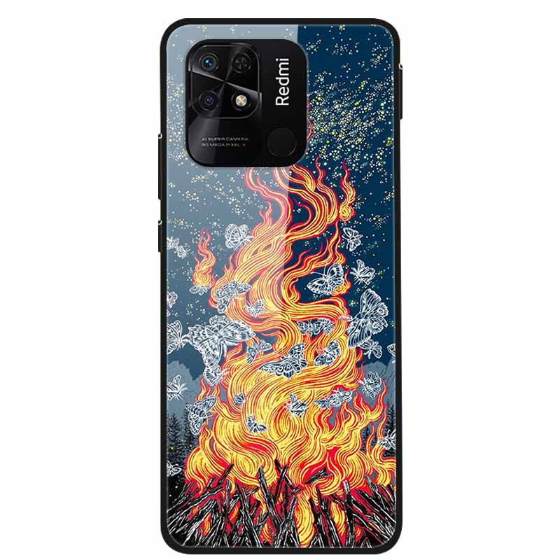For Redmi 10C Case Luxury Tempered Glass Back Cover Hard Case For Xiaomi Redmi 10C 10 C Capa Redmi10C Shockproof Funda Coque