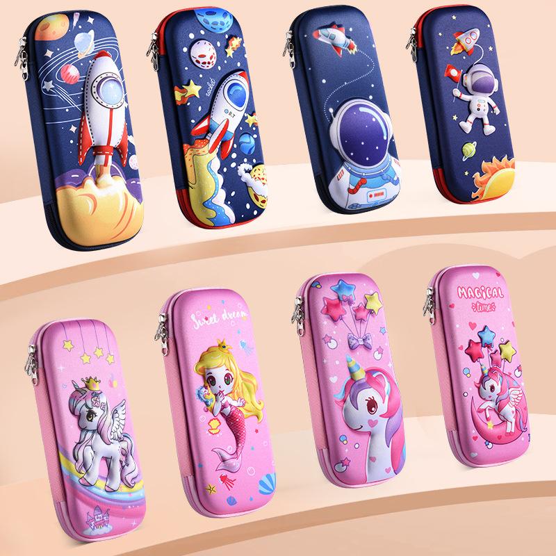3D School Stationery Box Pencil Case - Girls' Cartoon Design - Large Capacity - Pencil Box For Students And Children - Gift For Kids